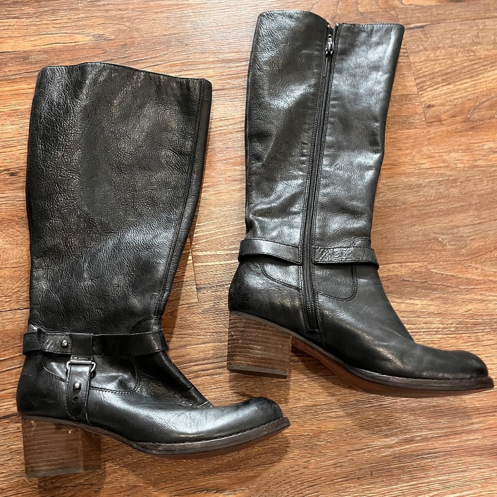 Luxury rebel calf high boots